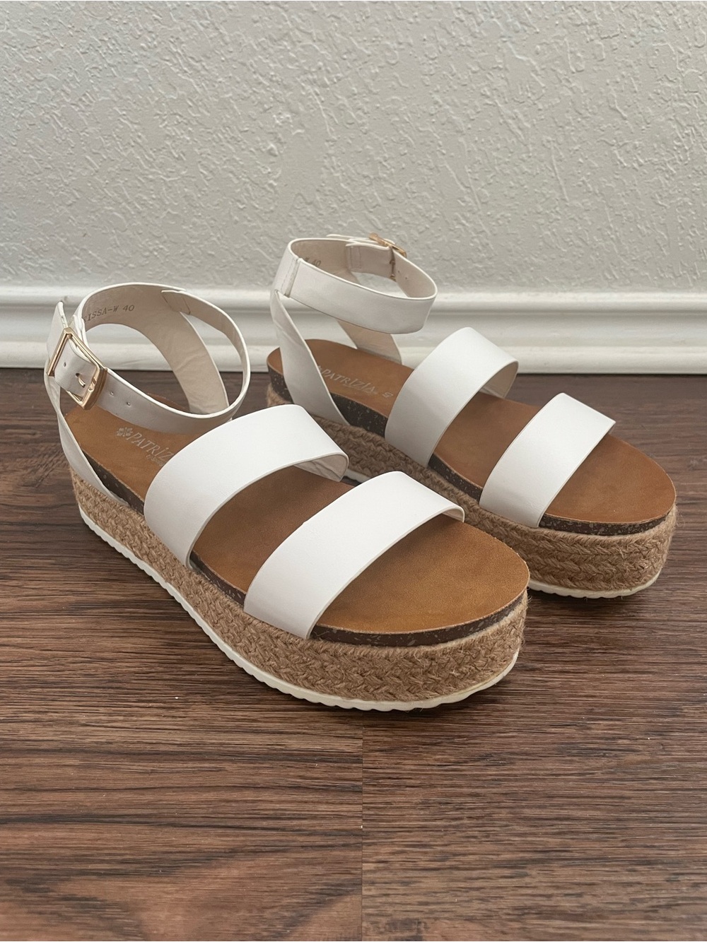 White Gladiator Espadrille Sandals with Ankle Strap